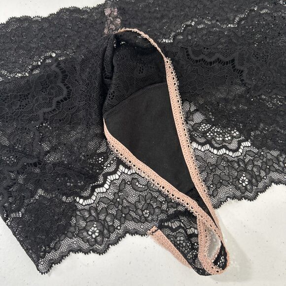 Victorias Secret Panty Womens L Black Lace‎ Thong - Picture 5 of 6